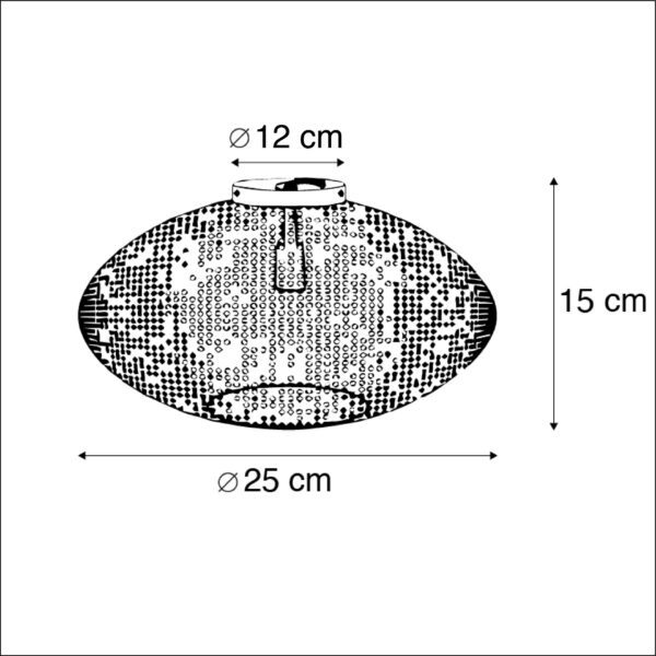 Oosterse plafondlamp zwart met goud 25 cm - Radiance - Afbeelding 3