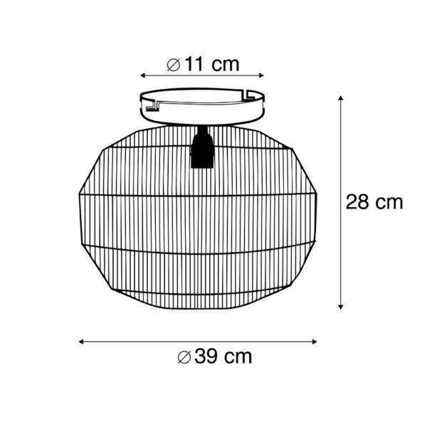 Oosterse plafondlamp zwart met touw - Riki - Afbeelding 3