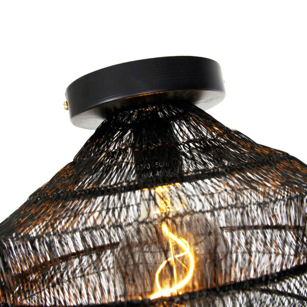 Oosterse plafondlamp zwart 25 cm - Vadi - Afbeelding 2