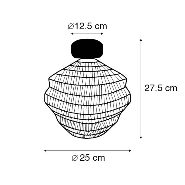Oosterse plafondlamp zwart 25 cm - Vadi - Afbeelding 3