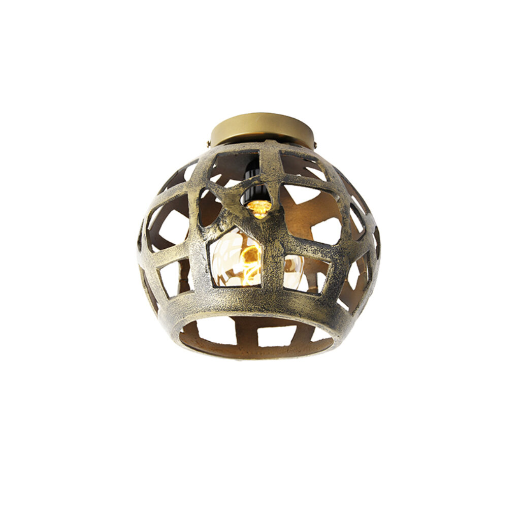 plafondlampen plafondlamp antiek goud Bobby Aluminium Haal een echt verlichtingsaccessoire in huis met onze De lamp is mooi afgewerkt gouden kleur en open