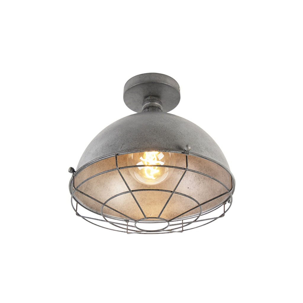 plafondlampen plafondlamp antiek zilver 32 cm Course Staal Zilver De brengt een sfeer doorheen jouw Hij hoort thuis in industrieel of Art Deco interieur. heeft