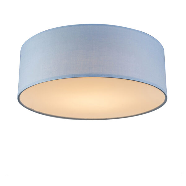 plafondlampen Plafondlamp blauw 30 cm incl. LED Drum MetaalStof Blauw Een sfeervol interieur begint bij verlichting. Met de haal je een stijlvol en luxueus