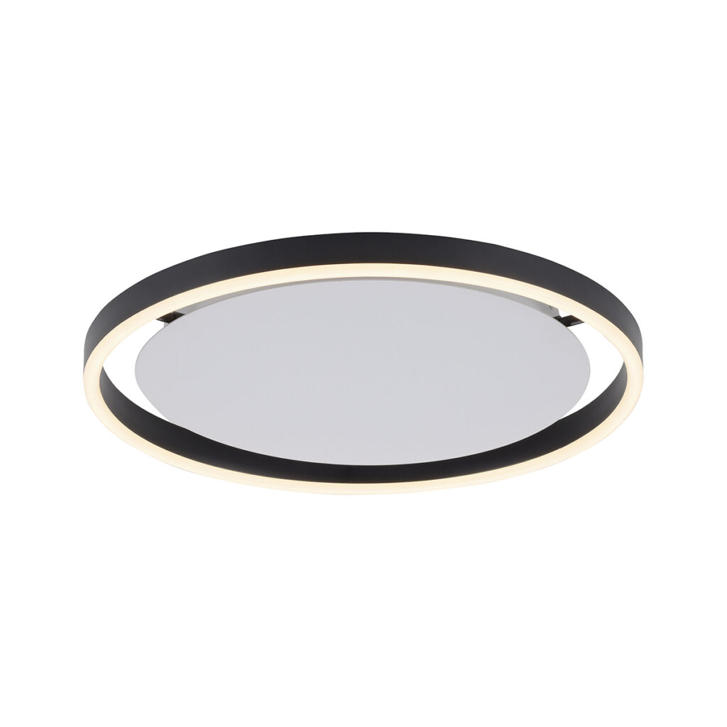 plafondlampen Plafondlamp donkergrijs 40 cm incl. LED dimbaar Zlatan Aluminium Donkergrijs is een echte eyecatcher voor in modern De lamp gemaakt van aluminium
