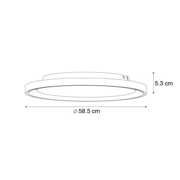Plafondlamp donkergrijs 60 cm incl. LED 3-staps dimbaar - Zlatan - Afbeelding 3