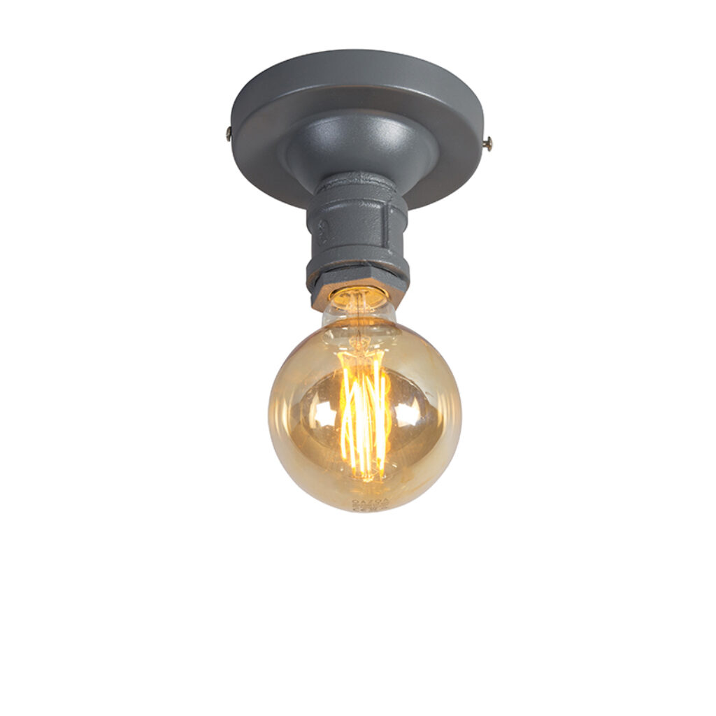 plafondlampen plafondlamp donkergrijs Plumber 1 Staal Donkergrijs Een stoere en opvallende sfeermaker voor iedereen. Het mooiste effect in huis krijg je wanneer