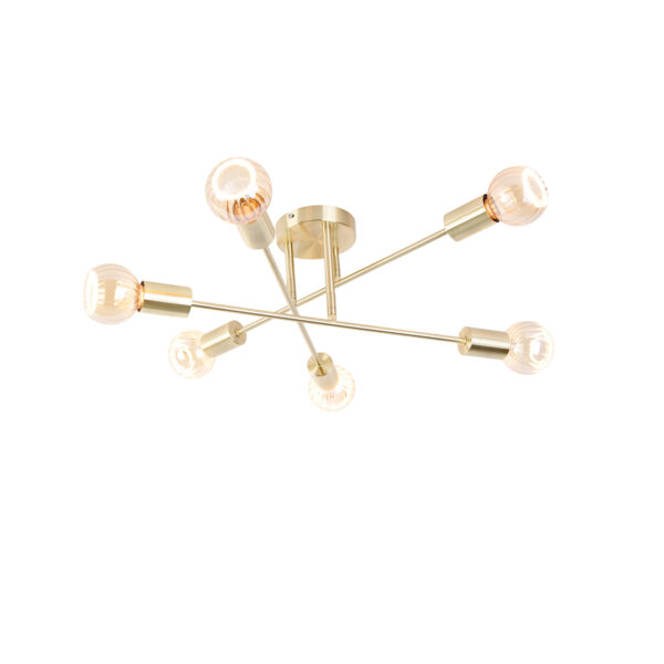 plafondlampen Plafondlamp goud incl. deco G80 Sydney Bondi Staal