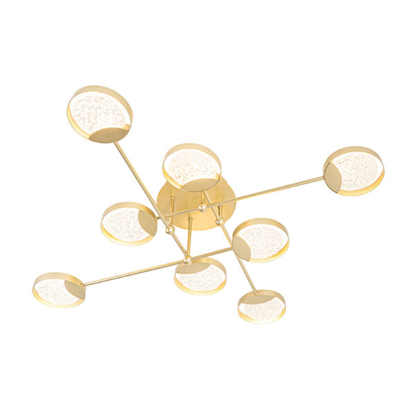 plafondlampen Plafondlamp goud incl. LED dimbaar Patrick KunststofStaal Haal een moderne eyecatcher in huis met Patrick. Deze plafondlamp is gemaakt van