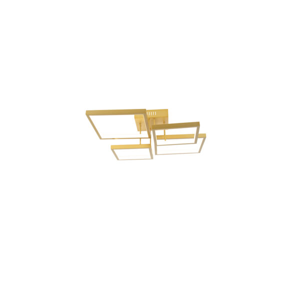 plafondlampen Plafondlamp goud incl. LED 3 staps dimbaar Lejo AluminiumStaalKunststof Haal een echte designlamp in huis met onze Lejo. Deze plafondlamp is