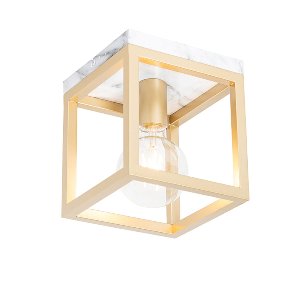 plafondlampen plafondlamp goud met marmer Cage Staal Lekker luchtig ontwerp een sterk minimalistisch beeld kies je ook voor deze stijlvolle Elke ruimte in huis