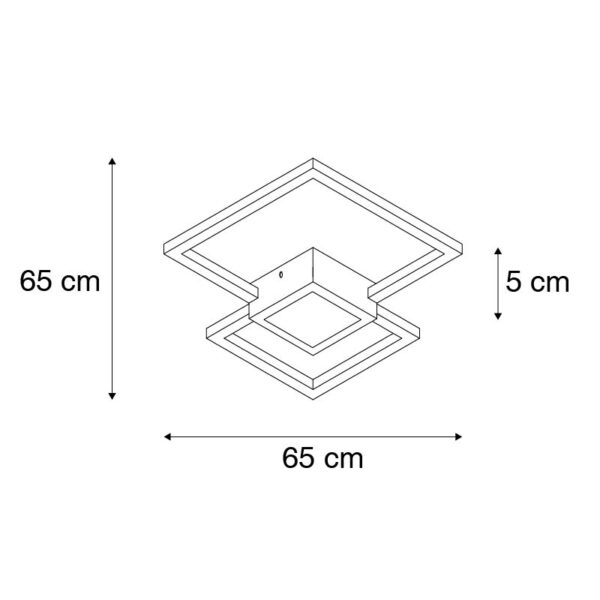 Plafondlamp grijs incl. LED 3-staps dimbaar - Cindy - Afbeelding 2