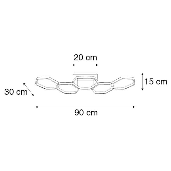 Plafondlamp grijs incl. LED 3-staps dimbaar - Jetse - Afbeelding 2