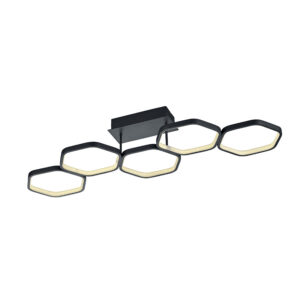 plafondlampen Plafondlamp grijs incl. LED dimbaar Jetse Staal Donkergrijs Deze vrolijke heeft iets weg van een honingraat. Zijn unieke vorm zorgt voor prachtig