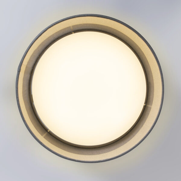 Plafondlamp grijs 28 cm incl. LED - Drum Combi - Afbeelding 2
