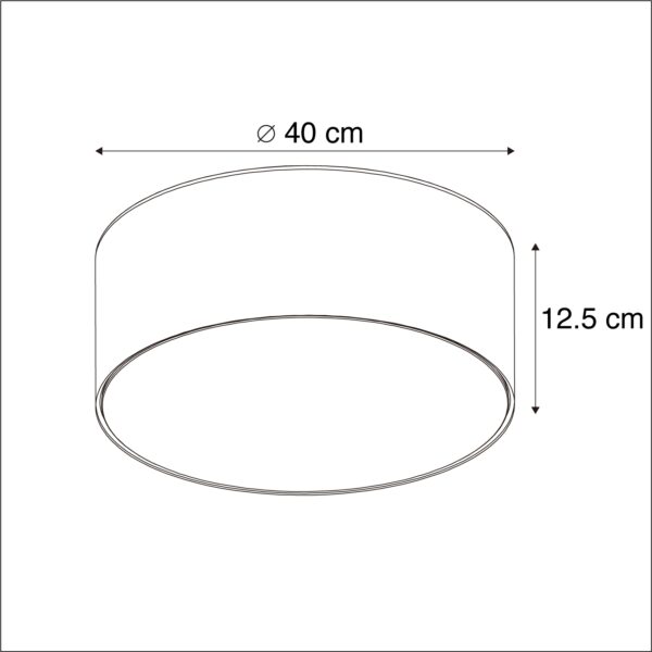 Plafondlamp grijs 40 cm incl. LED - Drum LED - Afbeelding 3