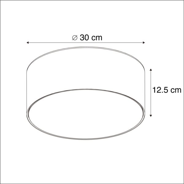 Plafondlamp grijs 30 cm incl. LED - Drum LED - Afbeelding 3