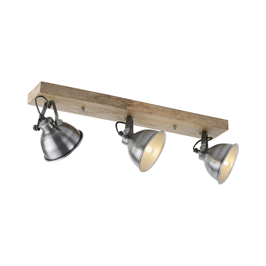 plafondlampen plafondlamp grijs met hout Samia StaalHout Staal is een die het beste tot zijn recht komt in industrieel interieur. Door staal te combineren