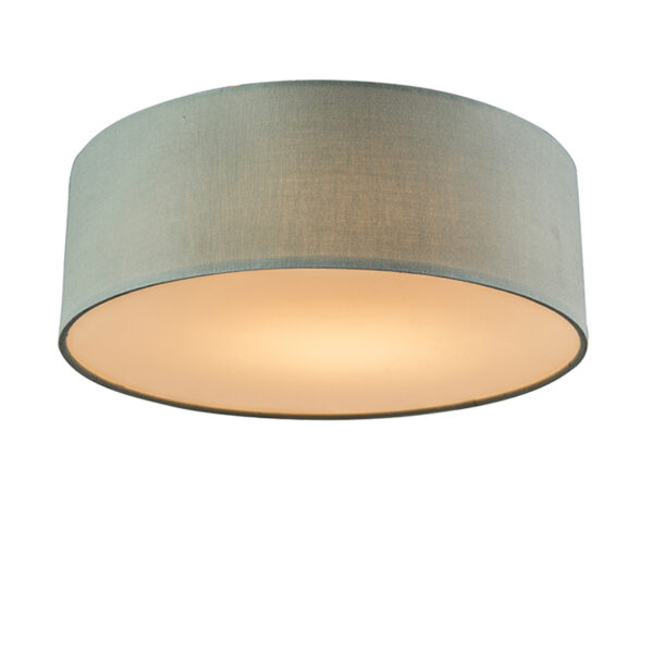 plafondlampen Plafondlamp groen 30 cm incl. LED Drum MetaalStof Groen Een sfeervol interieur begint bij verlichting. Met de haal je een stijlvol en luxueus