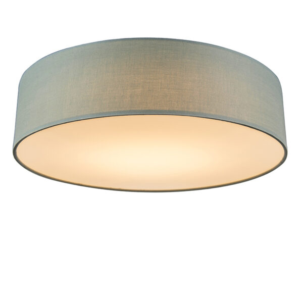 plafondlampen Plafondlamp groen 40 cm incl. LED Drum StofStaalKunststof Groen Een sfeervol interieur begint bij verlichting. Met de haal je een stijlvol en