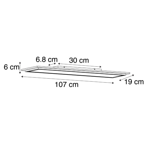 Plafondlamp hout langwerpig incl. LED met afstandsbediening - Ajdin - Afbeelding 3