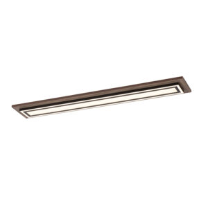 plafondlampen Plafondlamp hout langwerpig incl. LED met afstandsbediening Ajdin AluminiumKunststof Bruin is een langwerpige plafondlamp gemaakt van aluminium