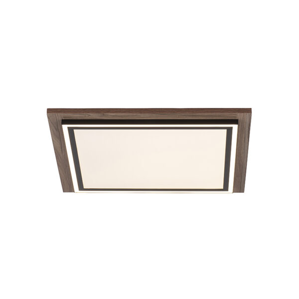 Plafondlamp hout vierkant incl. LED met afstandsbediening - Ajdin - Afbeelding 2