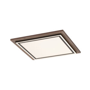 plafondlampen Plafondlamp hout vierkant incl. LED met afstandsbediening Ajdin AluminiumKunststof Bruin De plafondlamp past perfect in een modern interieur. Deze
