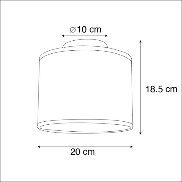 Plafondlamp koper 20 cm - Drum - Afbeelding 3