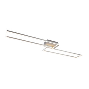 plafondlampen Plafondlamp langwerpig staal dimbaar Plazas Novo AluminiumStaal Staal De plafondlamp is een echt designstuk voor in Zijn strakke vorm zorgt ervoor