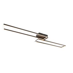 plafondlampen Plafondlamp langwerpig zwart dimbaar Plazas Novo AluminiumStaal Zwart Strak en modern design wat wil je nog heeft het. Deze plafondlamp is gemaakt