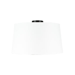 plafondlampen Plafondlamp mat zwart met witte kap 45 cm Combi KunststofMetaal Zwart Je plafond voorzien van een echte sfeermaker in Dan is de inclusief