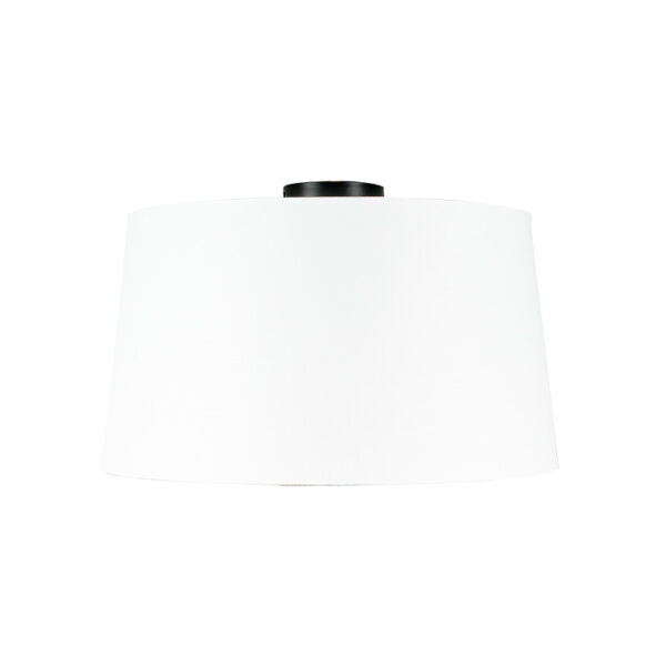 plafondlampen Plafondlamp mat zwart met witte kap 45 cm Combi KunststofMetaal Zwart Je plafond voorzien van een echte sfeermaker in Dan is de inclusief