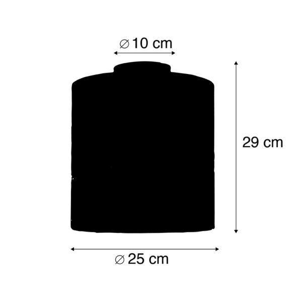 Plafondlamp mat zwart velours kap zwart 25 cm - Combi - Afbeelding 3