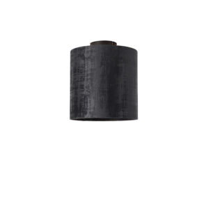 plafondlampen Plafondlamp mat zwart velours kap 25 cm Combi StofStaal Zwart is een tijdloze topper aan je plafond dankzij de zwarte met armatuur. De lamp heeft