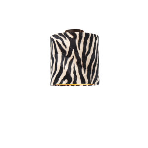 plafondlampen Plafondlamp mat zwart velours kap zebra dessin 25 cm Combi StofStaal Zebra print Wat een eyecatcher is deze opvallende plafondlamp. De lamp heeft