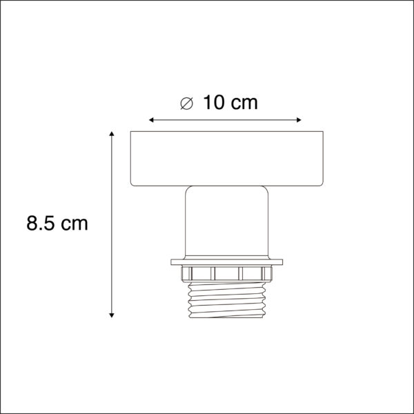 Plafondlamp mat zwart zonder kap - Combi - Afbeelding 3