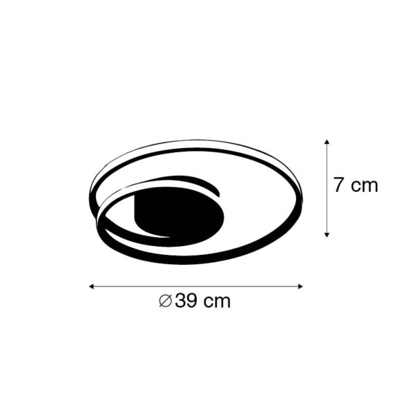 Plafondlamp messing incl. LED 3-staps dimbaar - Ingrid - Afbeelding 2