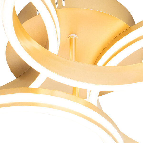 Plafondlamp messing incl. LED 3-staps dimbaar 4-lichts - Navara - Afbeelding 2