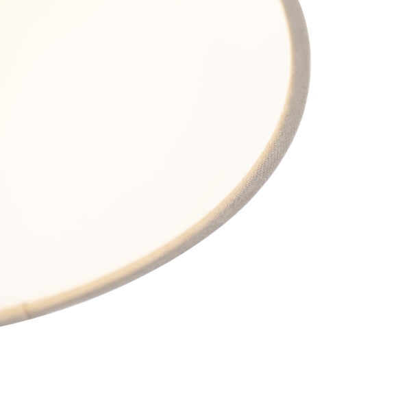 Plafondlamp met linnen kap taupe 25 cm - Combi wit - Afbeelding 2
