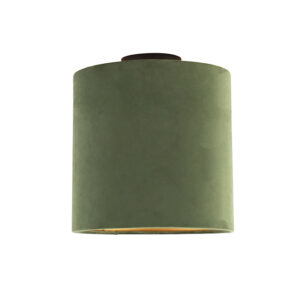 plafondlampen Plafondlamp met velours kap groen goud 25 cm Combi zwart StofStaal Groen De combi is een prachtige plafondlamp die in je interieur. Met deze