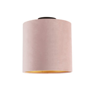 plafondlampen Plafondlamp met velours kap oud roze goud 25 cm Combi zwart StofStaal Roze De combi is een prachtige plafondlamp die in je interieur. Met deze