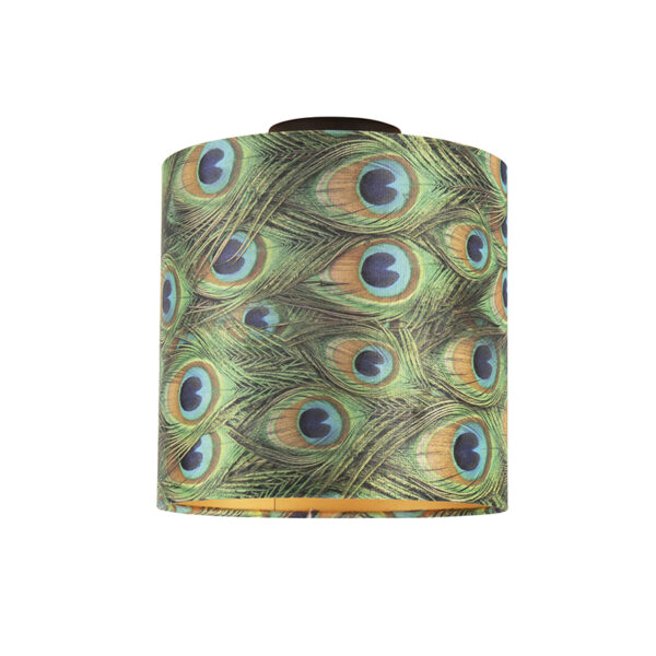 plafondlampen Plafondlamp met velours kap pauw goud 25 cm Combi zwart StaalStof Paars De combi is een prachtige plafondlamp die in je interieur. Met deze