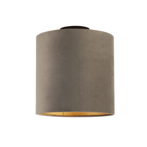 plafondlampen Plafondlamp met velours kap taupe goud 25 cm Combi zwart StofStaal Taupe De combi is een prachtige plafondlamp die in je interieur. Met deze