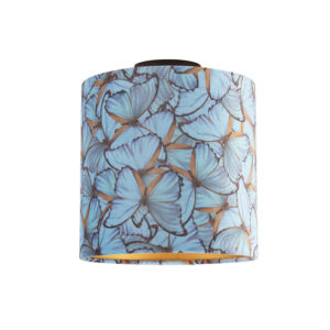 plafondlampen Plafondlamp met velours kap vlinders goud 25 cm Combi zwart StaalStof Multicolor De combi is een prachtige plafondlamp die in je interieur. Met