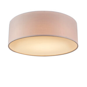 plafondlampen Plafondlamp roze 30 cm incl. LED Drum MetaalStof Roze Een sfeervol interieur begint bij verlichting. Met de haal je een stijlvol en luxueus design