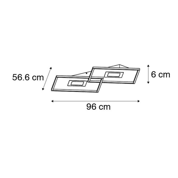 Plafondlamp staal incl. LED en afstandsbediening - Odile - Afbeelding 3