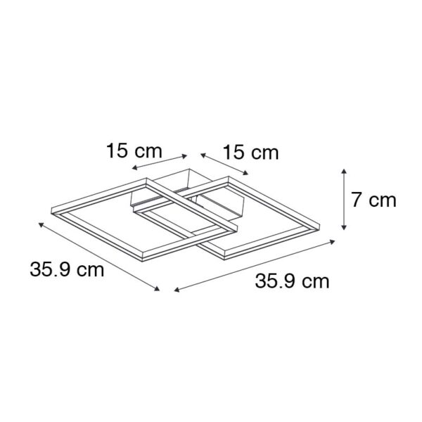Plafondlamp staal incl. LED 2-lichts - Amanda - Afbeelding 3