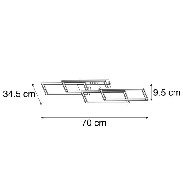 Plafondlamp staal incl. LED en dimbaar 4-lichts - Amanda - Afbeelding 3
