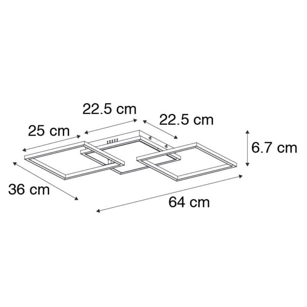 Plafondlamp staal incl. LED en dimbaar 3-lichts - Amanda - Afbeelding 3