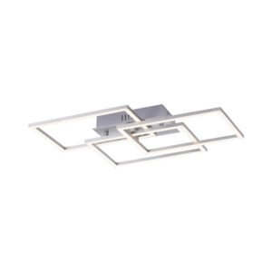 plafondlampen Plafondlamp staal 53 cm incl. LED en dimbaar Amanda Aluminium Staal De Plafondlampen serie kenmerkt zich door zijn strakke vormgeving een echte